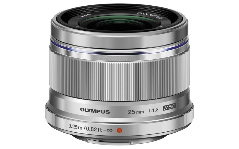 olympus om system m.zuiko digital 25mm f1.8 lens (silver)