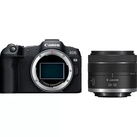 canon eos r8 digital camera + rf 24-50mm f/4.5-6.3 is stm lens