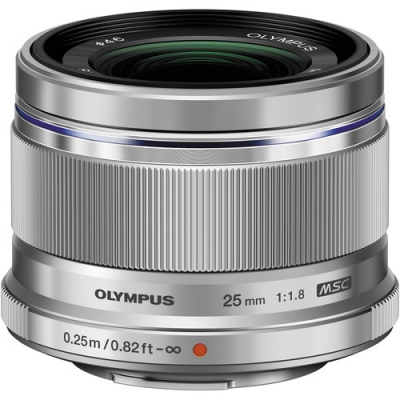 olympus om system m.zuiko digital 25mm f1.8 lens (silver)