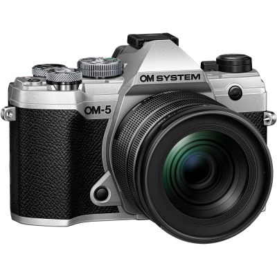 olympus om system om-5 digital camera + 12-45mm f/4 pro lens (silver)